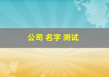 公司 名字 测试